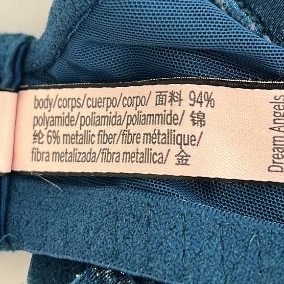 Victoria's Secret Bra Size 32DD Blue Lace Lined Classic Coverage Demi - Picture 12 of 16